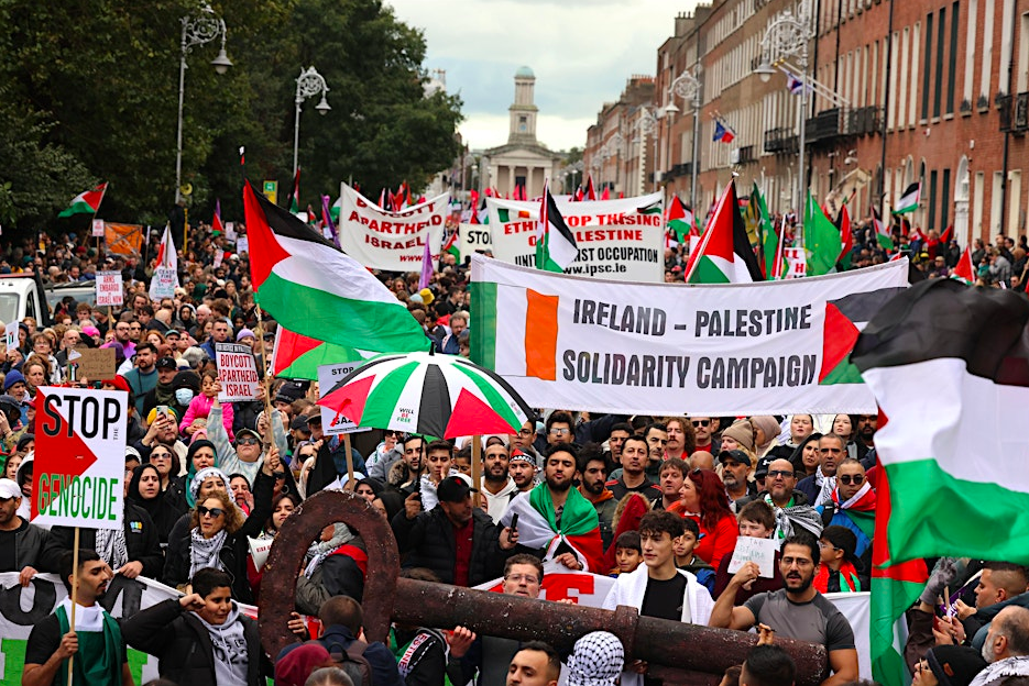 Palestine Solidarity Protest by Merrion Square, Dublin.