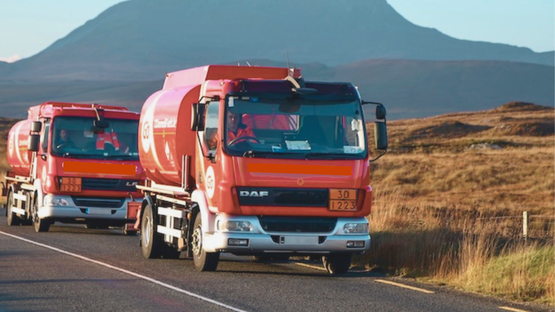 Oil trucks on the road