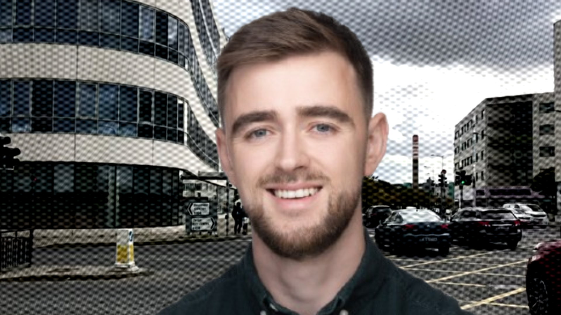 Conor Reddy over an image of Ballymun
