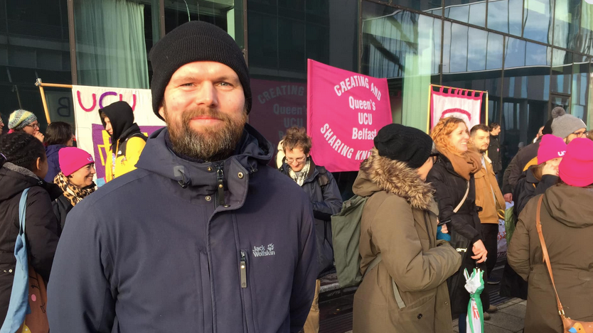 Gerry Carroll on a UCU Picket November 2022