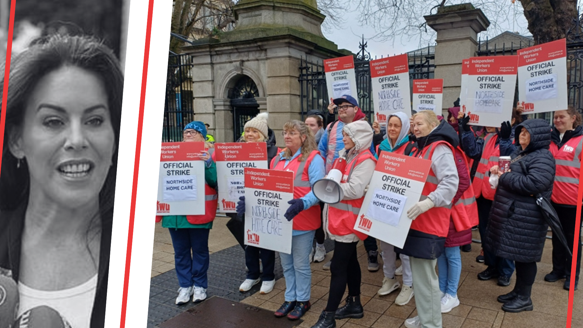 Health Minister Jennifer Carroll MacNeill and Northside Home Care Services Workers on Kildare Street.