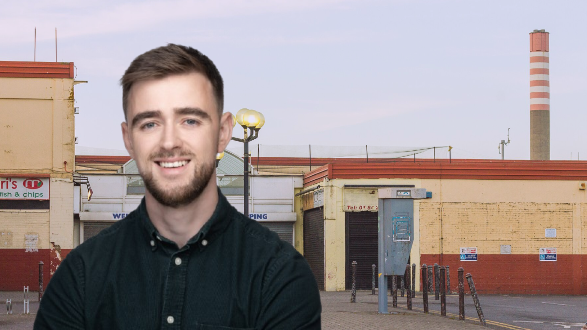 Conor Reddy and image of Ballymun Shopping Centre Site