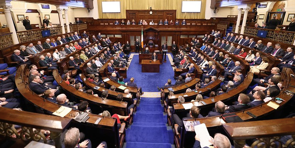 An image of the Dáil in full session.