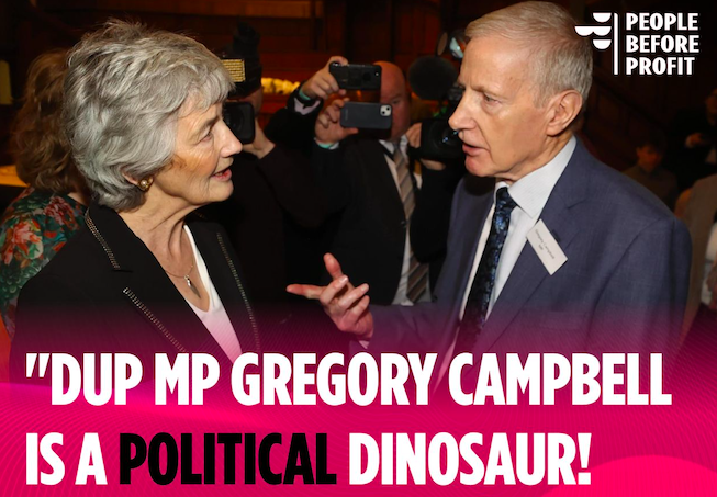 Welcome to Derry Catherine! Gregory Campbell is a Political Dinosaur.