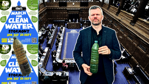 Carroll Brings Toxic Lough Neagh Water into Assembly Chamber: "Would any MLA Take a Sip?"