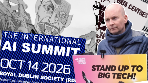 Deputy Paul Murphy to join ‘Energy Vampires and Job Robbers Not Welcome’ protest at AI Summit - 11am tomorrow, Wednesday at the RDS, Dublin 4