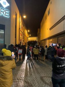 Waterford Debenhams Picketers and Supporters Hold Scab Trucks on Closed Streets