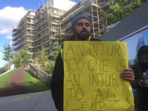 Tony Nicoletti IWU Member Protesting at Dublin Building Site