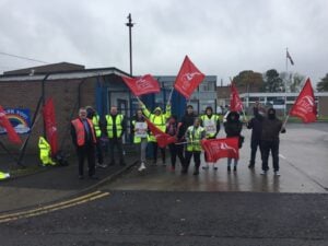 Glen Dimplex Workers on picket line in Portadown Co. Antrim with Unite the union.