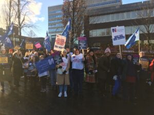 Nurses striking at Belfast City Hospital