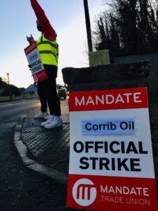 Strikers at Corrib Oil in Ballinasloe
