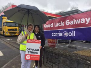 Two Strikers At Corrib Oil in Ballinasloe Galway