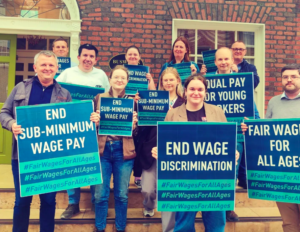 People Before Profit Representatives with Trade Union and Student Union representatives unite to launch the #FairWagesForAllAges Bill in Dublin June 2023