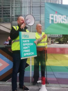 Forsa activist says 'Hate Speech isn't Free Speech' at march and rally in Cork