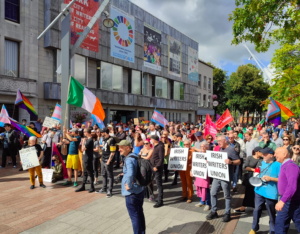 Hundreds Defend Cork Library from Far Right on 2 September 2023